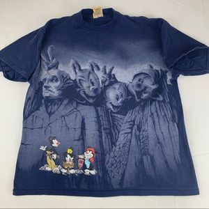 Animaniacs 1994 Mount Rushmore T-shirt Size Large Navy Warner Brothers